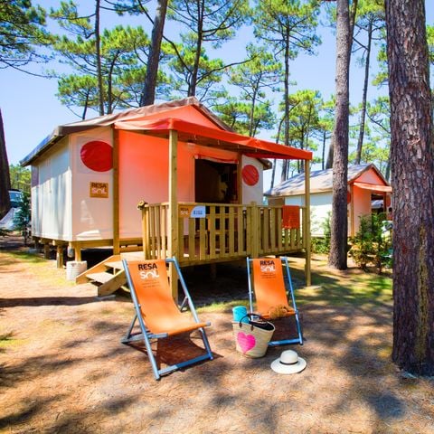Tente en toile et en bois 5 personnes - RESASOL - 2 chambres