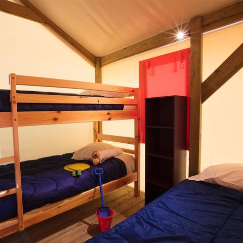 Canvas and wooden tent 5 persons - RESASOL - 2 rooms