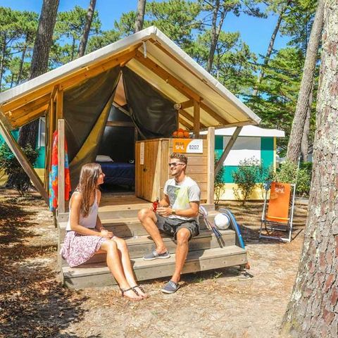 Canvas and wooden tent 2 persons - DUO - Without sanitary facilities