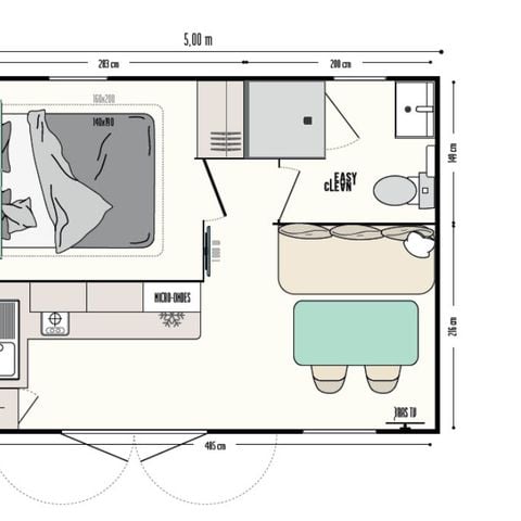 MOBILHOME 2 personnes - Cottage Berlingot 1 chambre 22 m²