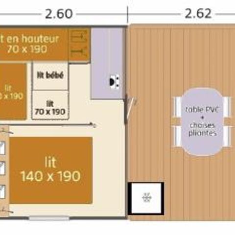 Canvas bungalow 5 persons - Tithome - without sanitary facilities
