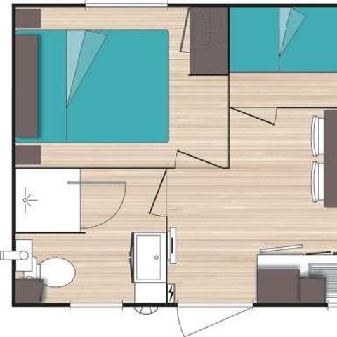 BUNGALOW 4 personnes - MH2 Eco, avec sanitaires