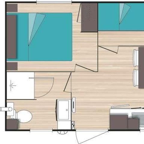 MOBILHOME 4 personnes - MH2 Eco, avec sanitaires