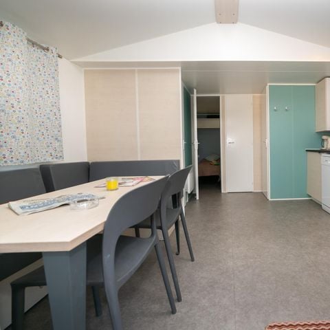 Mobilheim 6 personen - MH2 Premium + Terrasse 8 m², mit Sanitäranlagen
