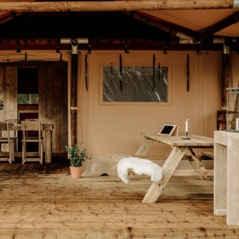 Canvas and wooden tent 5 persons - Lodge 3 Rooms 5 Persons