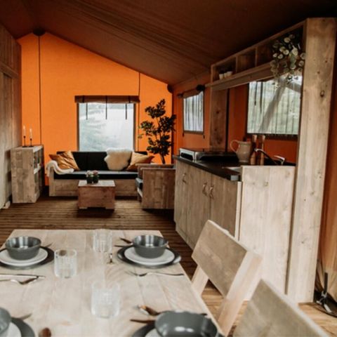 Canvas and wooden tent 5 persons - Lodge 3 Rooms 5 Persons