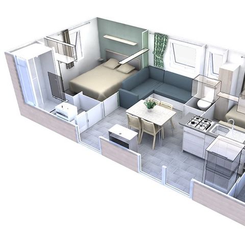 Stacaravan 4 personen - PREMIUM