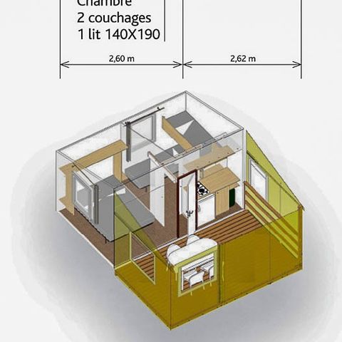 BUNGALOW IN TELA 5 persone - TITHOME 2 Camere da letto