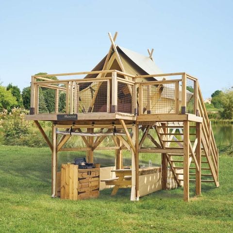 TIENDA DE LONA Y MADERA 2 personas - Cabane Perchée