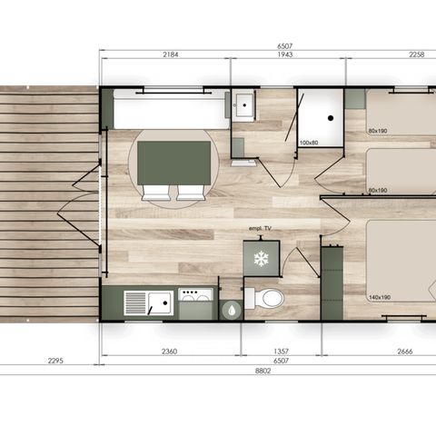 CASA MOBILE 4 persone - Premium Bord de Seine - 194 - 2 camere da letto