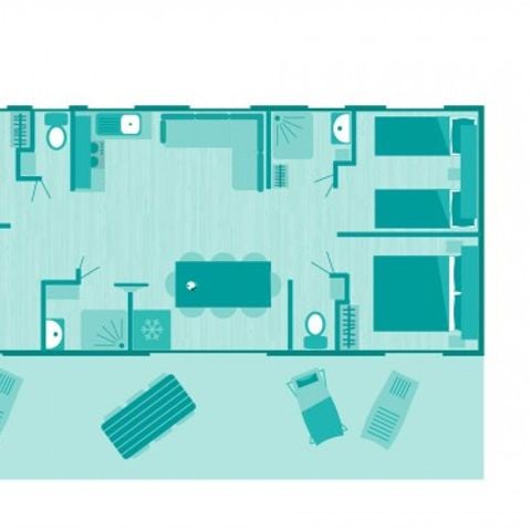 MOBILHOME 8 personnes - Cottage Fronsac 8p 4 ch 2 sdb ****