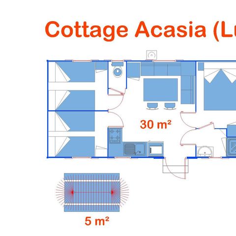 Mobile home 6 persons - Cottage Acacia - Lux