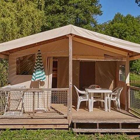 Tente en toile et en bois 5 personnes - Tente Eco Lodge | 2 Ch. | 4/5 Pers. | Sans SDB