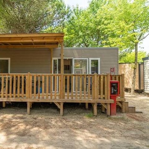 Mobilheim 4 Personen - Comfort | 2 Schlafz. | 4 Pers. | Erhöhte Terrasse | Klimaanlage