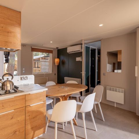 BUNGALOW 6 personnes - Mobil-home | Ultimate | 3 Ch. | 6 Pers. | Terrasse surélevée | Jacuzzi | 2 SDB | Clim.