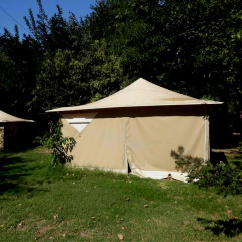 Tent van canvas en hout 4 personen - Les Muguets - 4 personen