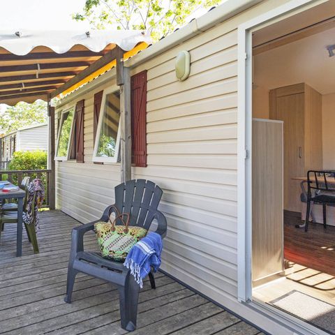 Stacaravan 6 personen - Klassiek | 2 Slaapkamers | 4/6 Pers. | Verhoogd terras | Airconditioning.