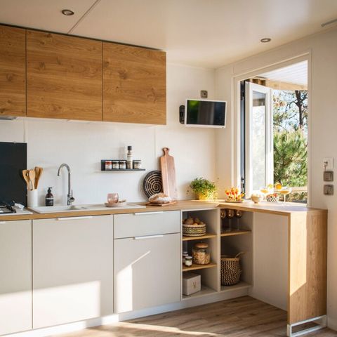 MOBILHOME 3 personas - Salón 28m² - 2 dormitorios - aire acondicionado