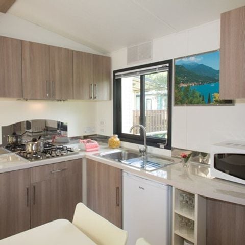 Mobilheim 6 personen - Comfort XL | 2 Zi. | 4/6 Pers. | Erhöhte Terrasse | Klimaanlage