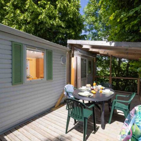 Stacaravan 4 personen - KLASSIEK OVERDEKT TERRAS 27M².