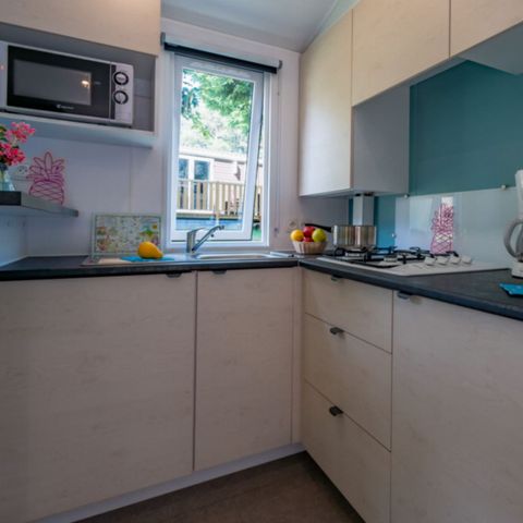 Stacaravan 6 personen - Privilège34m² (3bed-6p) Overdekt terras