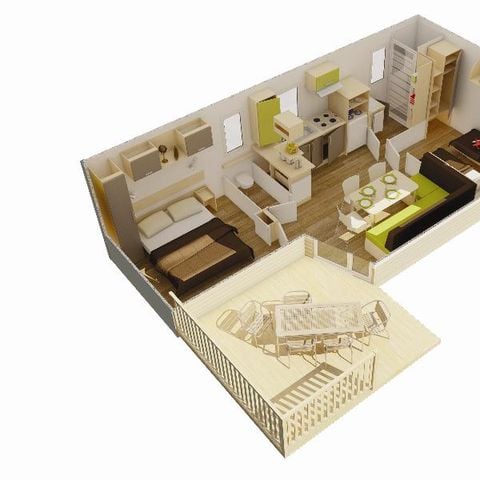 Mobilheim 4 personen - Hoher Komfort Figuéras