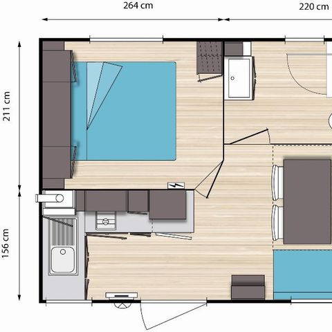 Stacaravan 2 personen - Mobil Confort Duo Provence