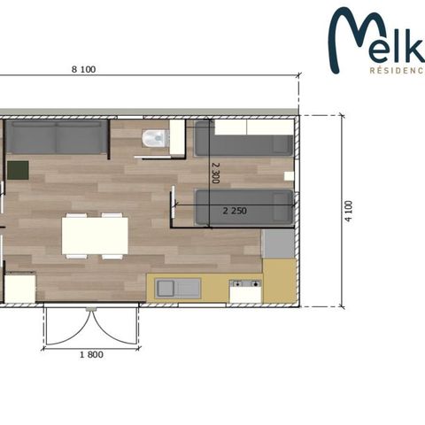 MOBILHOME 4 personas - Cottage Oasis 2 dormitorios