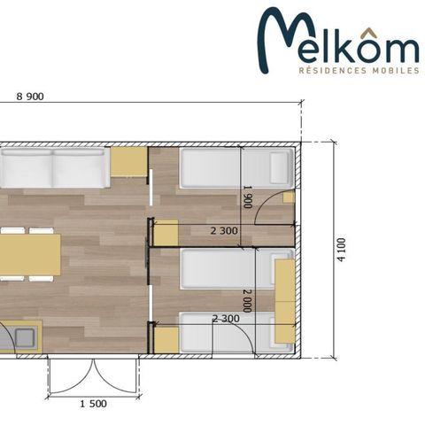 Stacaravan 6 personen - Nieuw Cottage Cottage Privilège Oasis 3 slaapkamers