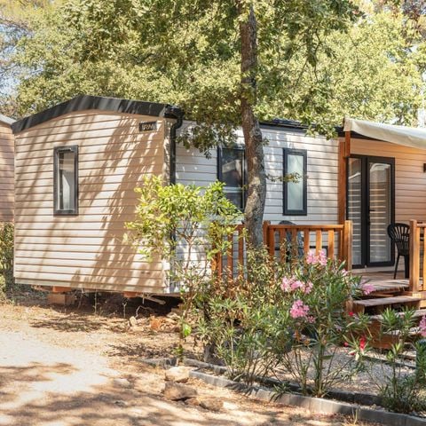 Stacaravan 6 personen - Premium | 3 Slaapkamers | 6 Pers | Verhoogd terras | Airconditioning | TV