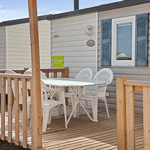 Mobile home 6 persons - | Comfort XL | 2 Bedrooms | 4/6 Pers. | Raised terrace | Air conditioning | TV