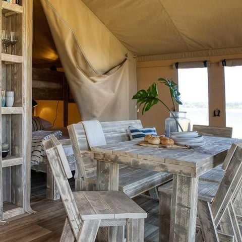 Tente en toile et en bois 5 personnes - Tente safari Bégon