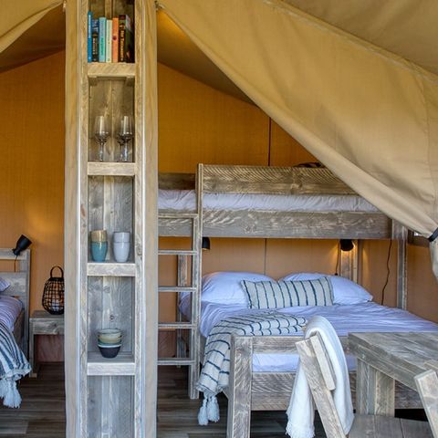 Tente en toile et en bois 5 personnes - Tente safari Bégon