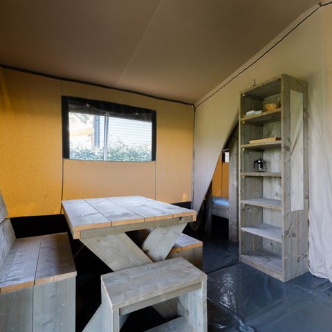 Tente en toile et en bois 6 personnes - Tente glamping Larzac