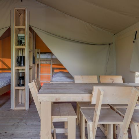 Tente en toile et en bois 5 personnes - Tente safari Bégon