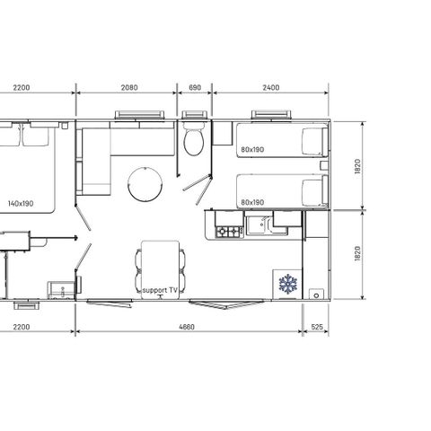 Mobile home 6 persons - Comfort - 2 bedrooms