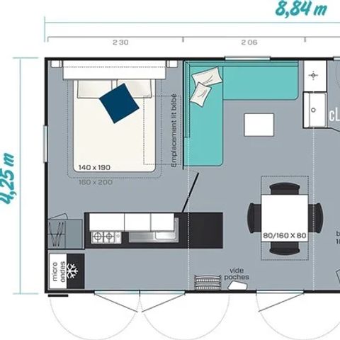Mobile home 6 persons - Mobile-home | Comfort XL | 3 Bedrooms | 6 Pers | Raised terrace | Air conditioning | TV
