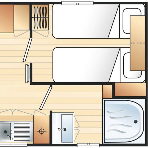 MOBILHOME 4 personas - RESIDENTIEL - 2 habitaciones