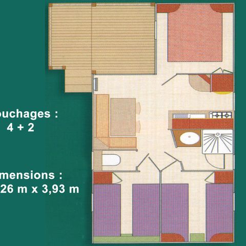 BUNGALOW 6 personnes - MONTANA - 3 chambres
