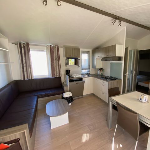 Mobilheim 7 personen - Premium - 36m² (3 Sechserzimmer) 2 Bäder + Überdachte Terrasse