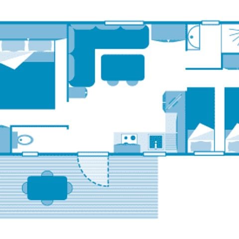 Stacaravan 4 personen - Cottage 4p 2ch ** (in het Frans)