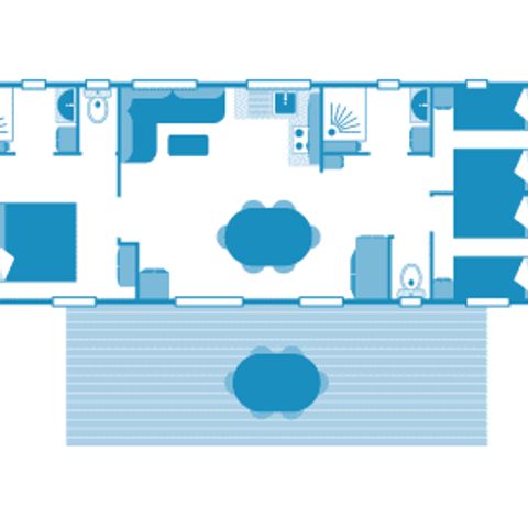 Stacaravan 6 personen - Cottage Rospico 6p 3ch 2Sdb Premium