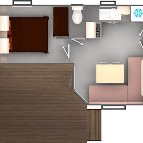 Mobilheim 4 Personen - Klassisch 3 Zimmer 4 Personen + TV