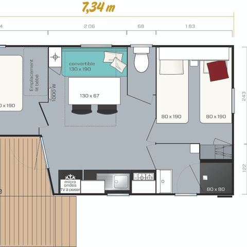 Mobile home 6 persons - 23 M²