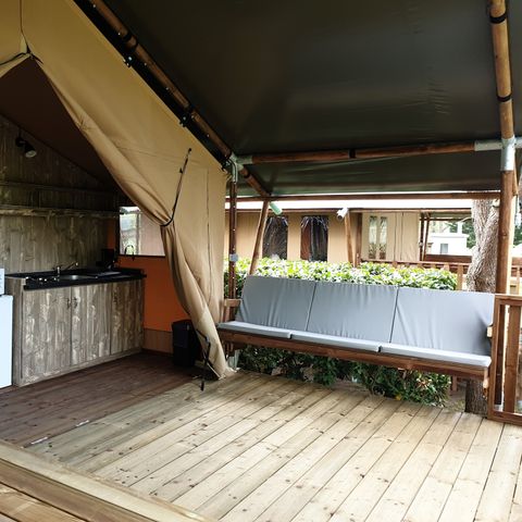 Lodge 4 personen - LODGE SAFARI mit Sanitäranlagen