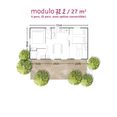 MOBILE HOME 4 people - Mobile-home Dune Mercredi/Mercredi 4/5 pers