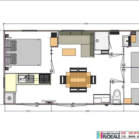 BUNGALOW 7 personnes - Mobil-home Pinède Dimanche/Dimanche 6/7 pers