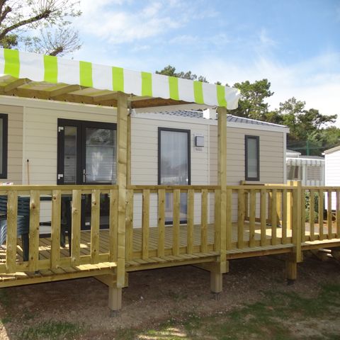 Mobilheim 7 Personen - Mobil Home 3 Zi 6/7 Pers halboffene Terrasse ohne Klimaanlage TV