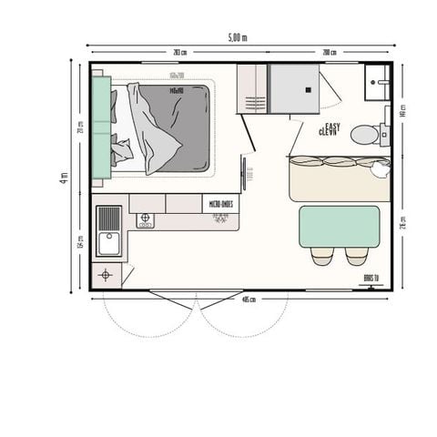 MOBILHOME 2 personnes - Mobil-home Oyat 2 pers
