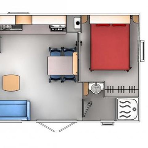 BUNGALOW 7 personnes - Mobil Home 3 ch 6/7 pers Terrasse semi-couverte TV sans Clim